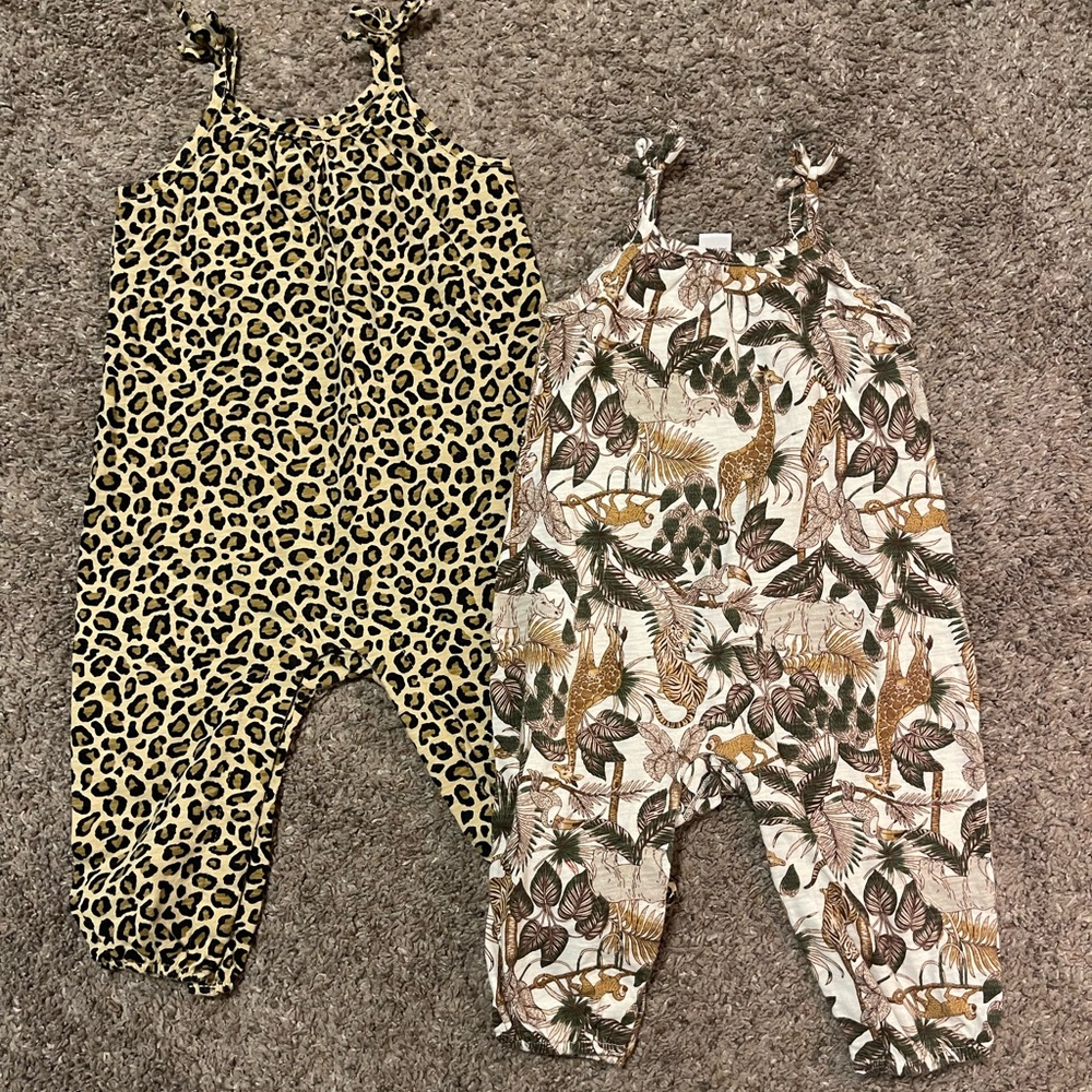 Leopard and Jungle Print Baby Jumpsuits